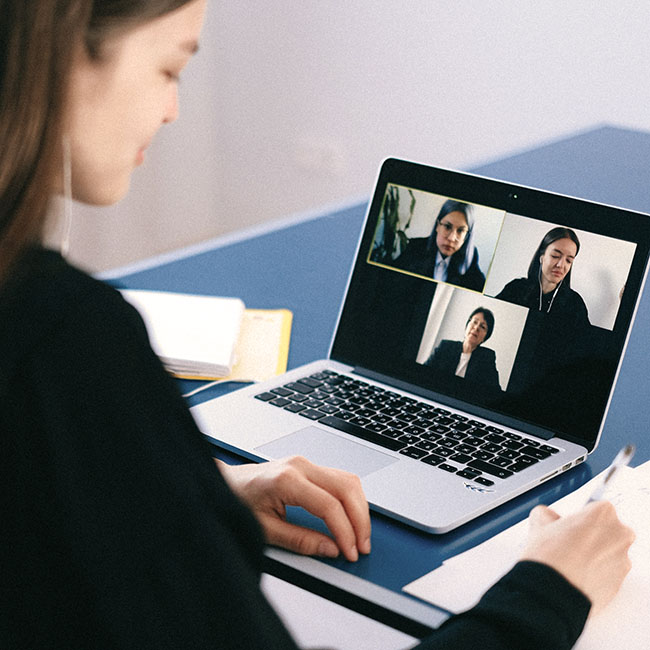 This is an individual participating in a job search coaching session online - Job Search Coaching - Elevate Career Services