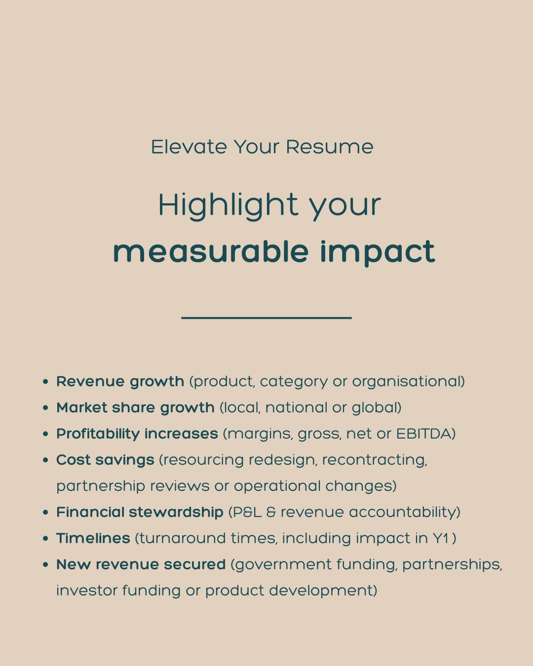 Highlight Your Measurable Impact